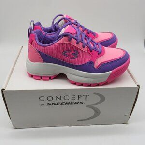 Concept By Skechers Girls Pink & Purple Athletic Sneakers Size 13 NEW